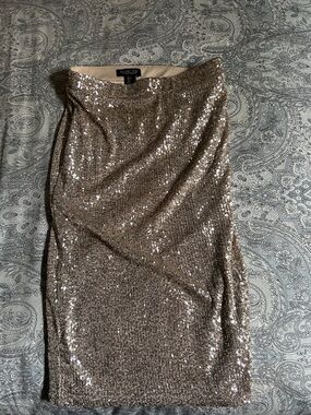Rachel Zoe Gold Sequin Pencil Skirt